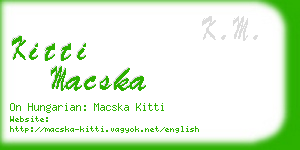 kitti macska business card